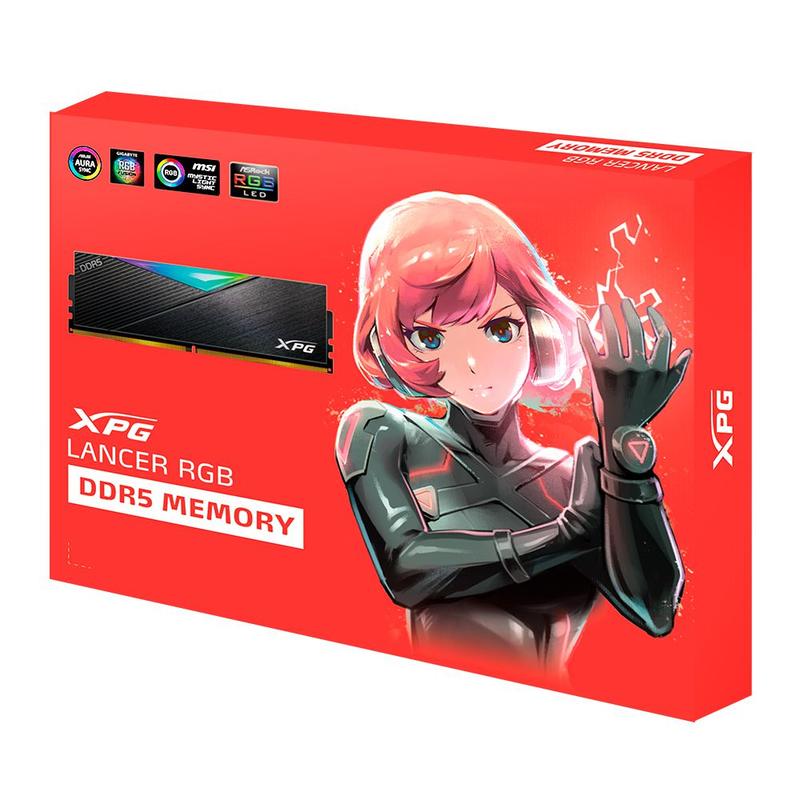 Memória XPG Lancer RGB, 64GB, 2x32GB, 6000MHz, DDR5 - Preto